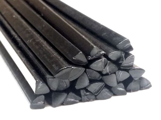 Plastic welding rods PA/ABS 4mm Triangular Black 25 rods